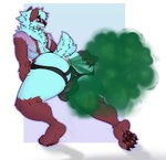 anthro anus big_butt butt claws clothed clothing embarrassed fart fart_cloud fart_fetish feet gassy green_fart_cloud jockstrap jockstrap_only male male_farting pawpads pose slim solo thick_thighs topless underwear underwear_only brappybark canid canine fox mammal hi_res