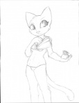 anthro breasts female money prostitution solo tail under_boob buttercup_saiyan microsoft prequel_adventure the_elder_scrolls katia_managan felid khajiit mammal black_and_white graphite_(artwork) hi_res monochrome pencil_(artwork) sketch traditional_media_(artwork)