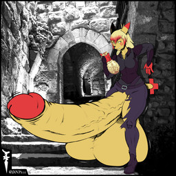 anthro balls balls_expansion big_balls big_penis clothing expansion genital_expansion genitals gynomorph huge_balls huge_penis hyper hyper_balls hyper_genitalia hyper_penis intersex penis penis_expansion transformation dnp101 nintendo pokemon generation_3_pokemon plusle pokemon_(species) 1:1 hi_res