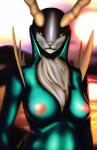 anthro anthrofied areola breasts chest_tuft female fur looking_at_viewer nipples pink_areola pokemorph solo standing tuft athosvds nintendo pokemon cobalion generation_5_pokemon legendary_pokemon pokemon_(species) 2016 hi_res