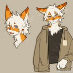 anthro black_clothing black_shirt black_topwear blue_eyes blue_nose brown_clothing brown_hoodie brown_topwear cheek_tuft clothed clothing countershade_face countershade_neck countershading facial_tuft fur fur_tuft hair hoodie inner_ear_fluff kemono male open_mouth orange_body orange_fur shirt solo topwear tuft whiskers white_body white_countershading white_hair milkytiger1145 hu_ku_li_(milkytiger1145) domestic_cat felid feline felis mammal 1:1 2022