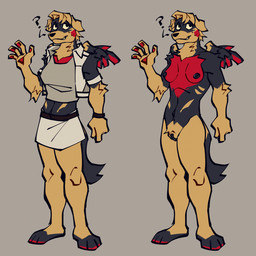 anthro breasts clothed clothing embarrassed feathered_wings feathers female fur genitals hair nipples nude smile solo tail teeth vulva wings amiyourhiro ozzie_the_dawg avian bird bird_dog canid canine canis domestic_dog finch golden_retriever hunting_dog hybrid mammal oscine passerine retriever true_bullfinch digital_media_(artwork) hi_res model_sheet