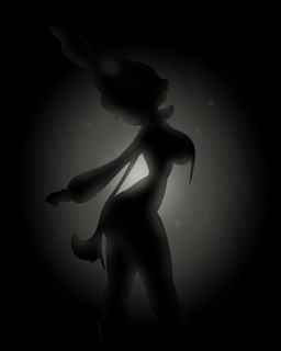 anthro anthrofied backlighting big_breasts biped black_background breast_curtains breasts butt cape clothing female female_anthro fur hair hands_behind_back light mask open_mouth pokemorph pose raised_arm shadow side_view silhouette silhouetted_body simple_background solo standing text thick_thighs additionalespeon333 nintendo pokemon felid feline generation_9_pokemon mammal meowscarada pokemon_(species) 2026 4:5 absurd_res artist_name digital_drawing_(artwork) digital_media_(artwork) greyscale hi_res lighting monochrome shaded