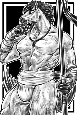 5_fingers abs anthro asian_clothing beads biped bulge clothed clothed_anthro clothed_male clothing east_asian_clothing fingers fundoshi fundoshi_only geometric_background hand_wraps holding_object holding_staff humanoid_hands japanese_clothing jewelry looking_at_viewer magatama male male_anthro mane muscular muscular_anthro muscular_male navel necklace pecs simple_background solo staff standing tail topless topless_anthro topless_male underwear underwear_only wraps orcein11 asian_mythology chinese_mythology east_asian_mythology mythology horse-face equid equine horse mammal 2020 absurd_res digital_media_(artwork) hi_res monochrome