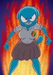 angry anthro big_breasts blue_body blue_fur bottomwear breasts casual_clothing clothing collared_shirt eyelashes fangs female fire fist fur hunched_over pink_nose polo_shirt pose shirt skirt solo teeth topwear whiskers gavanzude cartoon_network the_amazing_world_of_gumball nicole_watterson domestic_cat felid feline felis mammal alternate_version_at_paywall digital_drawing_(artwork) digital_media_(artwork) hi_res signature