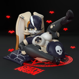 alternative_fashion anthro areola areola_slip armwear big_breasts big_ears black_background black_clothing black_footwear black_nails black_nose black_shoes blue_clothing blue_eyeshadow blue_hair blue_lipstick blue_topwear bottomless breasts brown_body brown_eyes brown_fur buckteeth clothed clothing collar colored_nails convenient_censorship dipstick_ears ear_markings ear_piercing eyelashes eyeshadow female floppy_ears footwear front_view fur goth gradient_background grey_armwear grey_background grey_clothing grey_legwear grey_stockings hair high_heels highlights_(coloring) legwear lipstick long_ears looking_at_viewer lop_ears lying magic magic_circle makeup multicolored_ears nails navel on_back one_eye_closed pasties pattern_armwear pattern_clothing piercing pillow raised_clothing raised_leg raised_topwear shoes simple_background solo spiked_collar spikes spread_legs spreading stockings tan_areola tan_body tan_fur teeth text thick_thighs thigh_highs topwear torn_clothing torn_legwear torn_stockings white_body white_fur white_highlights wide_hips wink winking_at_viewer general_buta krokobyaka sega sonic_the_hedgehog_(series) vanilla_the_rabbit lagomorph leporid mammal rabbit 1:1 3d_(artwork) digital_media_(artwork)