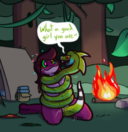 2_toes anthro anthro_on_feral anthro_penetrated bestiality black_body black_scales black_stripes blue_body blue_markings blue_scales bodily_fluids campfire coiling coiling_another coiling_around_body cum cum_on_body cum_splatter dialogue dipstick_tail dominant dominant_feral dominant_male duo fangs feet female female_penetrated feral feral_penetrating feral_penetrating_anthro fire forest genital_fluids green_body green_scales hypnosis interspecies male male/female male_penetrating male_penetrating_female markings mind_control nipples nude open_mouth outside penetration pink_body pink_skin plant ringed_eyes scales sex sharp_teeth smile speech_bubble striped_body striped_scales stripes submissive submissive_anthro submissive_female tail tail_markings teal_nipples teeth tent text thick_thighs toes tree white_body white_scales ultilix frog_ulti amphibian frog reptile scalie snake 2025 english_text