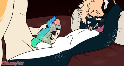 ahegao animal_genitalia animal_penis anthro bed bedroom_eyes blush bodily_fluids breath breathing canine_genitalia canine_penis collar constellation dripping drooling femboy freckled_face freckled_hips freckled_shoulders freckles from_front_position frottage furniture genitals grinding hands_behind_head heart_eyes heart_symbol humanoid_genitalia knot looking_pleasured lying male male/male masturbation missionary_position narrowed_eyes on_back open_mouth panting penetrable_sex_toy penile penis penises_touching rubbing saliva seductive sex sex_toy sharing_penetrable_sex_toy sharing_sex_toy speckle_freckles sweat sweatdrop tongue tongue_out frazy canid canine canis domestic_dog hybrid mammal 2d_animation absurd_res animated frame_by_frame hi_res
