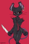 anthro black_body breasts female fur looking_at_viewer necktie open_mouth piercing ring_piercing simple_background solo tail cassettefu_(artist) epic_games fortnite camille_(fortnite) mammal murid murine rat rodent animated digital_media_(artwork) hi_res pixel_(artwork) pixel_animation short_playtime