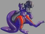 anthro big_tail black_body bulge clothed clothing glistening grey_background infinity_symbol latex legwear male purple_body scuba_gear simple_background solo symbol tail thick_thighs stormdragonblue mammal mustelid otter 2021 absurd_res digital_drawing_(artwork) digital_media_(artwork) hi_res