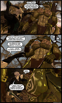 5_fingers abs anthro anthro_on_anthro big_breasts bottomwear breasts butt clothed clothed_anthro clothed_female clothed_male clothing dialogue duo female fingers gesture gloves green_body green_scales hand_gesture handwear humanoid_hands larger_female loincloth male melee_weapon muscular muscular_anthro muscular_female nature navel outside pointing pointing_at_another scales shoulder_pads size_difference smaller_male speech_bubble swamp sword tail text tribal undressing weapon white_body white_scales reindeerviking greene117_(modeler) petruz_(modeler) aquarius_(petruz) lana_(greene117) crocodile crocodilian lizard reptile scalie 3d_(artwork) absurd_res comic digital_media_(artwork) english_text hi_res source_filmmaker_(artwork) unavailable_at_source