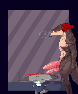 2_penises anthro comparing duo female genitals male male/female multi_genitalia multi_penis penis thyglia_fox mythology thyglia_(thygliafox) canid canine dragon fennec_fox fox mammal mythological_creature mythological_scalie scalie true_fox absurd_res hi_res