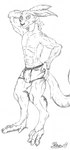 abs anthro balls_outline bulge claws clothed clothing detailed_bulge ears_back fur genital_outline half-closed_eyes hand_behind_head hand_on_hip looking_at_viewer male mouth_closed muscular muscular_anthro muscular_arms muscular_male narrowed_eyes pivoted_ears smile smiling_at_viewer solo standing toe_claws underwear underwear_only marcushunter storm_hawks radarr mammal 2019 hi_res signature