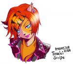 blue_eyes ear_piercing female hair lips orange_hair piercing solo text yunsuke mattel monster_high toralei_stripe domestic_cat felid feline felis mammal werecat werecreature werefelid werefeline 2014 bust_portrait digital_media_(artwork) english_text low_res portrait