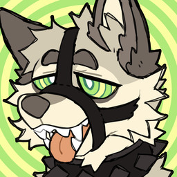 anthro collar green_eyes half-closed_eyes hypnosis male mind_control muzzle_(object) muzzled narrowed_eyes open_mouth ringed_background ringed_eyes solo spiked_collar spikes teeth teeth_showing tongue tongue_out rookspirit max_(rookspirit) canid canine canis fox mammal wolf 1:1 hi_res