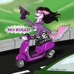 black_hair bottomless clothed clothed_feral clothing female feral footwear fur gun hair handgun highlights_(coloring) highway hill hoodie legwear motor_scooter outside partially_clothed pattern_clothing pattern_footwear pattern_legwear pattern_socks pavement pink_body pink_fur pistol purple_eyes purple_hair ranged_weapon sky socks solo sparklefur striped_clothing striped_footwear striped_legwear striped_socks stripes thigh_highs thigh_socks topwear vehicle weapon white_body white_fur spacekitten fracture canid canine canis domestic_dog husky mammal nordic_sled_dog spitz 1:1 2015 hi_res