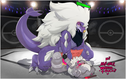 2_penises anal anal_penetration animal_genitalia animal_penis anthro blush bodily_fluids border butt cum dominant dominant_male duo ejaculation erection female female_penetrated fighting_ring forced fur gameplay_mechanics genital_fluids genitals grey_border gui health_bar hemipenes kerchief male male/female male_dominating_female male_penetrating male_penetrating_female multi_genitalia multi_penis nude open_mouth penetration penis sex submissive submissive_female tail text urethra vaginal vilf mythology nintendo pokemon gin_(silverzero) rad_(chikidoodlez) dragon garchomp generation_4_pokemon generation_7_pokemon legendary_pokemon mammal marshadow mythological_creature mythological_scalie pokemon_(species) scalie absurd_res digital_media_(artwork) english_text hi_res