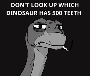 bodily_fluids cigarette eye_scar facial_scar feral male narrowed_eyes parody scar smoking smoking_cigarette solo tears text toony anonymous_artist don_bluth the_land_before_time littlefoot dinosaur diplodocid diplodocoid prehistoric_species reptile saurischian sauropod sauropodomorph scalie english_text greyscale meme monochrome