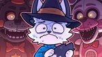 ambiguous_gender anthro black_body black_clothing black_fur black_hat black_headwear black_nose blue_clothing blue_eyes blue_sweater blue_topwear bow_tie clothing dipstick_tail frown fur glowing glowing_eyes grey_body hair hat headgear headwear looking_at_viewer machine male markings nervous open_mouth orange_clothing orange_hat orange_headwear pink_body pink_cheeks pink_inner_ear red_bow_tie red_cheeks red_clothing red_hat red_headwear scared sharp_teeth smile speaker sweater tail tail_markings teeth topwear whisker_spots white_body white_fur white_hair yellow_eyes youtube_thumbnail lollitree five_nights_at_freddy's freddy_fazbear's_pizzeria_simulator scottgames sister_location fir_(youtuber) funtime_foxy_(fnaf) lefty_(fnaf) animatronic bear canid canine fox mammal robot 16:9 2025 digital_media_(artwork) widescreen