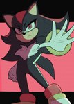 anthro chest_tuft clothing fist footwear frown frowning_at_viewer gloves handwear looking_at_viewer male open_hand shoes simple_background solo tail tuft sh1vss sega sonic_the_hedgehog_(series) shadow_the_hedgehog absurd_res hi_res