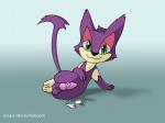 animal_genitalia anthro balls bodily_fluids cum erection genital_fluids genitals green_eyes male penile_spines penis sheath simple_background solo oscar_the_purrloin nintendo pokemon oscar_(purrloin) felid generation_5_pokemon mammal pokemon_(species) purrloin 2014 2d_animation animated frame_by_frame short_playtime