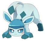 3_toes :3 ambiguous_gender ass_up black_nose blue_body blue_ears blue_inner_ear blue_tail blush butt feet feral jack-o'_pose pose simple_background solo tail toes white_background sum nintendo pokemon eeveelution generation_4_pokemon glaceon pokemon_(species) 2025 full-length_portrait hi_res portrait