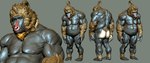 anthro beard belly butt facial_hair male muscular navel nipples nude pecs solo standing justgruff haplorhine mammal mandrill monkey old_world_monkey primate 3d_(artwork) digital_media_(artwork) hi_res