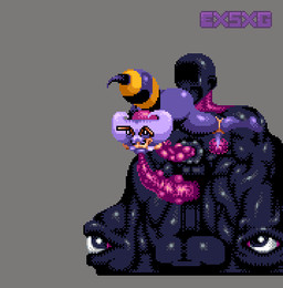anal balls big_balls big_butt big_penis butt cunnilingus fellatio female genitals licking lips lipstick makeup male muscular muscular_male oral penile penis queen rimming rimming_69 royalty sex slave sprite sprite_art sucking tentacles tongue vaginal vampire_savior exkrill capcom darkstalkers mugen kuromaru q-bee arthropod bee demon hymenopteran insect monster animated digital_media_(artwork) low_res pixel_(artwork) pixel_animation