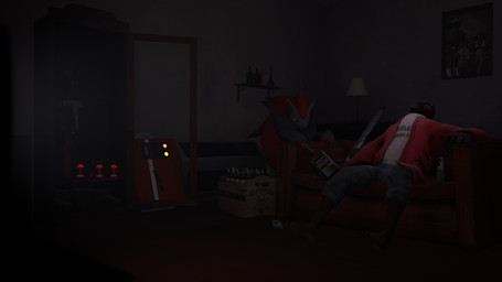 alcohol ambiguous_gender beverage bottle briefcase cabinet container crate dark duo furniture grenade_launcher gun lamp male melee_weapon painting_(object) ranged_weapon sleeping sofa stealing sword weapon ashen_knight_boyd nintendo pokemon team_fortress_2 valve valve_corporation demoman_(team_fortress_2) canid canine generation_5_pokemon human mammal pokemon_(species) zoroark 16:9 3d_(artwork) crossover digital_media_(artwork) hi_res widescreen