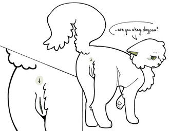 age_difference butt close-up female feral genitals looking_at_viewer looking_back presenting presenting_hindquarters raised_tail solo speech_bubble tail vulva mochamuzzled warriors_(book_series) felid feline mammal hi_res