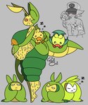 antennae_(anatomy) anthro areola arm_under_breasts arthropod_abdomen bestiality big_breasts blush bodily_fluids breasts egg female feral gesture green_body grey_background hand_gesture huge_thighs interspecies male nipples orange_areola orange_nipples plant pokemon_egg pokephilia pregnant pregnant_anthro pregnant_female red_eyes side_view simple_background sleeping smile sweat thick_thighs thumbs_up tiptoes yellow_body toni_oni game_freak nintendo pokemon hilbert_(pokemon) arthropod elemental_creature flora_fauna generation_5_pokemon human leavanny mammal pokemon_(species) sewaddle shiny_pokemon swadloon hi_res signature father_(lore) father_and_child_(lore) mother_(lore) mother_and_child_(lore) parent_(lore) parent_and_child_(lore)