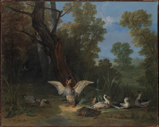 ambiguous_feral ambiguous_gender avian_feet beak biped bipedal_feral cloud detailed_background feathered_wings feathers feet feral forest grass group light lying membrane_(anatomy) nature on_front outside plant resting scuted_feet scutes spread_wings standing sunlight tail tail_feathers toes tree webbed_feet wings jean-baptiste_oudry public_domain anatid anseriform avian bird duck 1753 18th_century absurd_res ancient_art dated hi_res oil_painting_(artwork) painting_(artwork) signature traditional_media_(artwork) traditional_painting_(artwork)