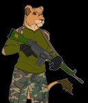 anthro army battle_rifle exposure_variation fatigues female gun hk_g3 holding_gun holding_object holding_ranged_weapon holding_weapon military park_ranger ranged_weapon ranger rifle simple_background soldier tactical transparent_background trigger_discipline warrior weapon rebeldragon101 disney heckler_and_koch the_lion_guard the_lion_king vitani_(the_lion_king) felid feline lion mammal pantherine alpha_channel hi_res