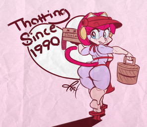 4_fingers :3 anthro apron apron_only armor asian_clothing bare_back basket bottomless box breasts butt cat_tail clothed clothing condom container curvy_figure east_asian_clothing eyelashes fangs feet female fingers flashing food footwear fur geta headgear helmet japanese_clothing looking_at_viewer looking_back mostly_nude multicolored_body multicolored_fur nude open_:3 pink_body pink_fur pizza pizza_box rear_view sexual_barrier_device shoes shortstack shortstack_female side_boob smile snaggle_tooth solo stirrup_(marking) teeth text thick_thighs two_tone_body two_tone_fur pizzacat samurai_pizza_cats polly_esther domestic_cat felid feline felis mammal 2018 digital_media_(artwork) english_text signature