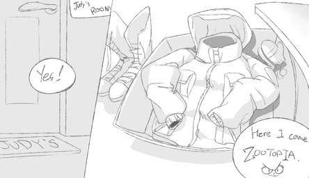 boots clothed clothing footwear shoes speech_bubble text zero_pictured lsw249 disney zootopia mammal 2017 comic english_text hi_res monochrome