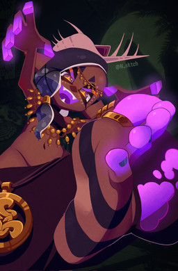 5_toes crotch_lines dark_body dark_skin digit_ring feet foot_focus holidays humanoid_feet jewelry midriff plantigrade ring soles toe_ring toes n_sktch halloween nintendo splatoon frye_(splatoon) animal_humanoid aquatic aquatic_humanoid cephalopod cephalopod_humanoid humanoid inkling mollusk mollusk_humanoid 2023 hi_res