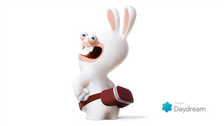 advertisement ambiguous_anthro ambiguous_gender anthro bent_arm blue_eyes buckteeth controller featureless_legs fur half-closed_eyes hand_pawpads happy holding_controller holding_object light long_ears looking_at_viewer mitten_hands narrowed_eyes no_eyebrows noseless open_mouth open_smile pawpads short_legs simple_background smile smiling_at_viewer solo standing tan_body tan_inner_ear tan_pawpads tan_skin teeth text vr_headset white_background white_body white_fur gael_chauvet raving_rabbids rayman_(series) ubisoft lagomorph mammal rabbid 16:9 2017 3d_(artwork) adobe_photoshop_(artwork) autodesk_maya_(artwork) colored digital_media_(artwork) english_description english_text full-length_portrait hi_res lighting official_art portrait shaded widescreen