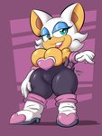 7_fingers anthro areola areola_slip breasts clothed clothing eyeshadow female fingers gloves handwear makeup short_stack solo standing white_clothing white_gloves white_handwear mrxrickyx sega sonic_the_hedgehog_(series) rouge_the_bat bat mammal 2022 3:4 absurd_res hi_res