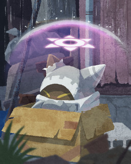 alley ambiguous_gender barrier box brown_body cardboard cardboard_box clothed clothing container damaged_clothing detailed_background eyes_closed homeless in_box in_container not_furry raining solo yellow_eyes ara_love_kirby kirby's_return_to_dream_land_deluxe kirby_(series) nintendo magolor waddling_head 2023 4:5 digital_drawing_(artwork) digital_media_(artwork) hi_res japanese_description