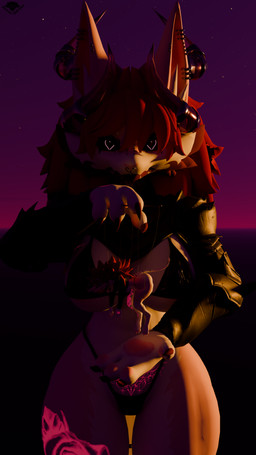 angry anthro arm_armor armor belly_tattoo big_breasts bikini bikini_armor bikini_thong biped black_armor black_bikini black_clothing black_eyes black_swimwear breasts clothed clothing colored_nails detailed_background duo ear_piercing eyelashes female hair hand_tattoo heart_eyes heart_symbol leg_tattoo looking_at_viewer makeup nails piercing pink_nails puppet puppet_strings red_hair smug swimwear tail tattoo thick_thighs thong two-piece_swimsuit unconvincing_armor underwear hound_helldan novabeast 3d_(artwork) 9:16 absurd_res digital_media_(artwork) hi_res watermark