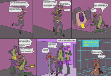 anal anal_penetration anthro arm_cuffs bdsm blush blushing_profusely bodily_fluids bodysuit bridle chastity_device clothing cum cum_in_ass cum_inside dialogue female genital_fluids genitals group humanoid_genitalia humanoid_penis male male/female nipples nude oral oral_penetration packmule pasties penetration penis petplay ponyplay profanity public_use rape_play restrained_to_floor roleplay science_fiction simulation skinsuit stirrup_legwear technology text tight_clothing trio unwilling_to_willing virtual_reality trinitite deer mammal purple_lizard_(trinitite) reptile scalie comic english_text hi_res