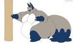 belly big_belly big_tail male obese overweight pole solo sumo tail yosioka_san nintendo pokemon canid canine fox generation_8_pokemon mammal nickit pokemon_(species) hi_res