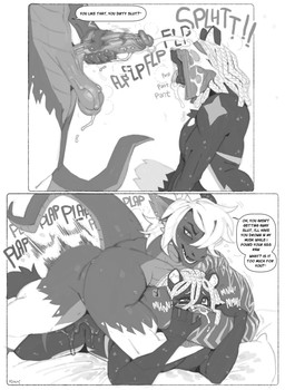 anthro balls big_penis bodily_fluids bukkake cum cum_on_face cumshot dialogue dominant dominant_male dreadlocks duo ear_piercing ejaculation erection genital_fluids genital_piercing genitals glans hair head_lock male male/male male_penetrated male_penetrating male_penetrating_male masturbation nude oral_invitation penetration penile penile_masturbation penis penis_piercing piercing plap prince_albert_piercing scales sex text underwear_on_face ventral_scales white_hair roly mythology nebu_(reddgamer9118) tetsugaku_(slyshadowdergon) dragon felid feline mammal mythological_creature mythological_scalie scalie 2025 comic english_text greyscale hi_res monochrome