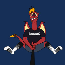anthro black_clothing black_footwear black_socks bottomwear clothed clothing fangs footwear freckles leash leash_pull leashed_viewer male red_body shirt shorts socks solo tail teeth topwear white_clothing white_footwear white_socks wings aaron_amethyst friendship_is_magic hasbro my_little_pony mythology garble_(mlp) dragon mythological_creature mythological_scalie scalie 1:1 absurd_res alpha_channel hi_res