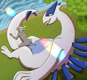 anthro balls bid duo female genitals male on_bottom on_top outside penetration penile penile_penetration penis reverse_cowgirl_position sex vaginal vaginal_penetration vulva sergefoxpaws mythology nintendo pokemon dragon generation_2_pokemon lagomorph legendary_pokemon leporid lugia mammal mythological_creature mythological_scalie pokemon_(species) rabbit scalie absurd_res hi_res