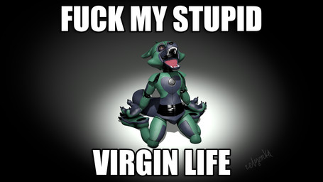 4_fingers ambiguous_gender anthro blue_body brown_eyes claws fingers glistening glistening_body green_body kneeling looking_up machine open_mouth pawpads profanity screaming self_deprecation sharp_teeth solo stated_virginity tail teeth text zelyonka qutiix_(modeler) five_nights_at_freddy's fuck_my_stupid_baka_life scottgames fan_character sofy_lauren_foxlott animatronic canid canine fox mammal robot robot_anthro 16:9 3d_(artwork) 4k absurd_res digital_media_(artwork) english_text full-length_portrait hi_res meme portrait source_filmmaker_(artwork) watermark widescreen female_(lore)