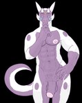 6_horns abs anthro biceps big_pecs big_penis body_hair facial_markings genitals happy_trail head_markings holding_chin horn jagged_mouth looking_aside male markings multi_horn muscular muscular_male navel nipples pecs penis pubes purple_body purple_scales scales simple_background solo spots spotted_markings tail transparent_background dragonpecs mythology dragon mythological_creature mythological_scalie scalie alpha_channel colored