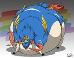 all_fours belly big_belly feral front_view fur holding_melee_weapon holding_object holding_sword holding_weapon huge_belly hyper hyper_belly lgbt_pride looking_at_viewer male melee_weapon morbidly_obese morbidly_obese_feral morbidly_obese_male obese obese_feral obese_male overweight overweight_feral overweight_male pride_color_background pride_colors rainbow_pride_colors rainbow_symbol simple_background six-stripe_rainbow_pride_colors solo sword sword_in_mouth weapon wings dino.d.dice lgbt_pride_month nintendo pokemon canid canine canis crowned_sword_zacian domestic_dog generation_8_pokemon legendary_pokemon mammal pokemon_(species) zacian 2019