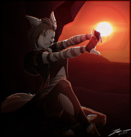 anthro arm_wraps boots bottomwear building clothing cyberpunk dark_hair desert duster_coat ear_piercing eyewear facial_piercing female footwear gas_mask gloves goggles hair handwear knife mask melee_weapon night nose_piercing pants pickaxe piercing polearm rock scarf septum_piercing shawl shoes shovel smile solo stretching sun sunset tail tail_tuft tools tuft weapon wraps siara canid canine canis mammal wolf hi_res