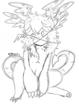 4_claws 4_toes ambiguous_gender chibi claws curious eye_bags feet flat_chested hair halo head_tuft horn male messy_hair mouthless multi_eye navel scales simple_background simple_eyes sitting solo spade_tail spread_wings tail thick_thighs toes tuft white_background wings nyawr mythology ytal_(nyawr) angel animal_humanoid biblically_accurate_angel bovid bovid_humanoid canid canid_demon canine caprine caprine_humanoid demon goat_humanoid hellhound humanoid hybrid imp mammal mammal_humanoid mythological_canine mythological_creature guide_lines hi_res sketch